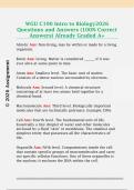 WGU C190 Intro to Biology2026  Questions and Answers &lpar;100&percnt; Correct  Answers&rpar; Already Graded A&plus;