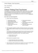 Critical Thinking Final Touchstone &vert; 2026 Verified Questions & Complete Solutions