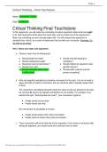 Critical Thinking Touchstone 4 & Final Touchstone &vert; 2026 Complete Assignment Guide & Verified Solutions