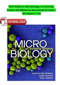 Test Bank For Microbiology&colon; An Evolving Science&comma; 6th Edition by Joan L&period; Slonczewski &vert; All Chapters &lpar;Newest Edition 2026&rpar;&period; Already graded A&plus;