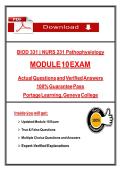 BIOD 331 &vert; NURS 231 Pathophysiology FINAL EXAM Actual Questions and Verified Answers 100&percnt; Guarantee Pass Portage Learning&comma; Geneva College
