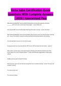 Versa Sales Certification Exam Questions With Complete Answers &vert; 2026 &vert; Guaranteed Pass