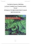Test Bank for Chemistry&comma; 10th Edition&comma; by  Steven S&period; Zumdahl&comma; Susan A&period; Zumdahl&comma; Donald J&period; Decoste &vert; All Chapters &lpar;1-22&rpar; &vert;Grade A&plus; Assured ISBN 9781305957404
