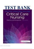 Critical Care Nursing&colon; Diagnosis and Management 8th Edition Test Bank &vert; Linda D&period; Urden &vert; Latest Update 2026 &vert; Exam Prep Q&A