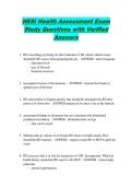 HESI Health Assessment Exam  Study Questions with Verified  Answers