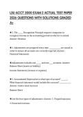 LSU ACCT 2000 EXAM 2 ACTUAL TEST PAPER 2026 QUESTIONS WITH SOLUTIONS GRADED A&plus;