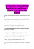 Thermal&comma; Hvac&comma; Plumbing Study Exam Questions and Answers &vert; Updated 2026 &vert; Guaranteed Success