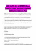 UBC NURS 300 MIDTERM Exam Questions and Answers &vert; Updated 2026 &vert; Guaranteed Pass