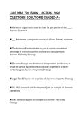 LSUS MBA 706 EXAM 1 ACTUAL 2026 QUESTIONS SOLUTIONS GRADED A&plus;
