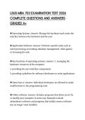 LSUS MBA 703 EXAMINATION TEST 2026 COMPLETE QUESTIONS AND ANSWERS GRADED A&plus;