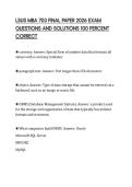 LSUS MBA 703 FINAL PAPER 2026 EXAM QUESTIONS AND SOLUTIONS 100 PERCENT CORRECT