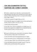 CDA 2026 FINAL PAPER QUESTIONS AND ANSWERS 100&percnt; CORRECT
