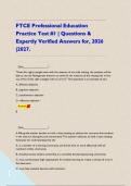 FTCE Professional Education Practice Test &num;1 &vert; Questions & Expertly Verified Answers for&comma; 2026 &vert;2027&period;    