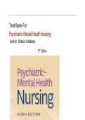 Psychiatric-Mental Health Nursing 9th Edition Test Bank &vert; Sheila L&period; Videbeck &vert; Latest Update 2026 &vert; Exam Prep Q&A