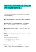 CDA ACTUAL EXAM PAPER 2026 QUESTIONS WITH SOLUTIONS GRADED A&plus;