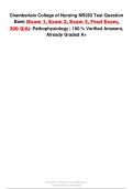 Chamberlain College of Nursing NR283 Test Question  Bank &lpar;Exam 1&comma; Exam 2&comma; Exam 3&comma; Final Exam&comma;  300 Q&sol;A&rpar;&colon; Pathophysiology &vert; 100 &percnt; Verified Answers&comma;  Already Graded A&plus;