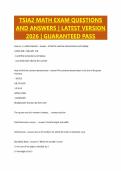 TSIA2 MATH EXAM QUESTIONS AND ANSWERS &vert; LATEST VERSION 2026 &vert; GUARANTEED PASS