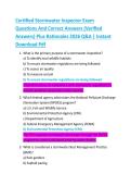 Certified Stormwater Inspector Exam  Questions And Correct Answers &lpar;Verified  Answers&rpar; Plus Rationales 2026 Q&A &vert; Instant  Download Pdf 