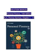 Garman&sol;Fox's Personal Finance&comma; 14th Edition Solution and Answer Guide&comma; 2025&sol;2026 Complete Chapters 1 - 17&comma; Verified Latest Version