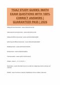 TSIA2 STUDY GUIDES&colon; MATH EXAM QUESTIONS WITH 100&percnt; CORRECT ANSWERS &vert; GUARANTEED PASS &vert; 2026