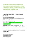 MHA 708 Strategic Planning in Healthcare &ndash; Exam Questions with Correct Answers