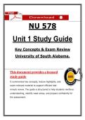 NU 578 Unit 1 Study Guide &lpar;2026&sol;2027&rpar; &lpar;PDF&rpar; &vert; Advanced Nursing &vert; University of South Alabama