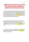 AMERICAN RED CROSS FINAL EXAM BLS  2026 QUESTIONS AND ANSWERS &vert; A&plus;  GRADED &vert; WITH EXPERT SOLUTIONS 