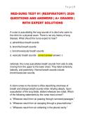 MED-SURG TEST &num;1 &lpar;RESPIRATORY&rpar; 2026  QUESTIONS AND ANSWERS &vert; A&plus; GRADED &vert;  WITH EXPERT SOLUTIONS