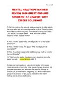 MENTAL HEALTH&sol;PSYCH HESI  REVIEW 2026 QUESTIONS AND  ANSWERS &vert; A&plus; GRADED &vert; WITH  EXPERT SOLUTIONS 