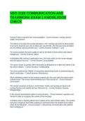 NSG 3180 COMMUNICATION AND TEAMWORK EXAM 1 KNOWLEDGE CHECK QUESTIONS AND ANSWERS