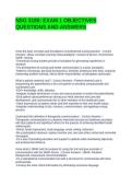 NSG 3180 EXAM 1 OBJECTIVES QUESTIONS AND ANSWERS