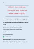 PATHO 313 &ndash; Exam 1 Study Guide&colon; Pathophysiology Sample Questions with Complete Solutions &lpar;2026&sol;2027&rpar; &vert; Graded A