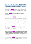Students with Disabilities CST NYSTCE  Exam Questions with Correct Answers