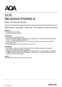 2025 AQA GCSE RELIGIOUS STUDIES A 8062&sol;2A PAPER 2 THEMATIC STUDIES QUESTION PAPER &plus; MARK SCHEME
