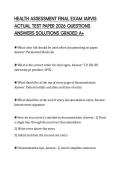 HEALTH ASSESSMENT FINAL EXAM JARVIS ACTUAL TEST PAPER 2026 QUESTIONS ANSWERS SOLUTIONS GRADED A&plus;