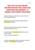 WGU C207 Data-Driven Decision Making OA Final Exam 2026 &vert; Complete Questions and Answers with Expert Solutions