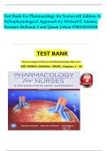 Test Bank For Pharmacology for Nurses 6th Edition A Pathophysiological Approach by Michael P&period; Adams&semi; Norman Holland&semi; Carol Quam Urban 9780135218334
