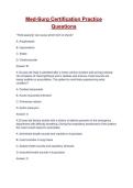 Med-Surg Certification Practice Questions with Correct Answers &lpar;100&percnt; VERIFIED&rpar;&vert; 2026&sol;2027
