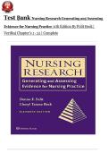 Test Bank for Nursing Research Generating and Assessing Evidence for Nursing Practice 11th Edition By Denise Polit&semi; Cheryl Beck Chapter 1-33 Questions and Answers