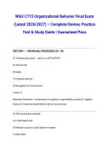 WGU C715 Organizational Behavior Final Exam &lpar;Latest 2026&sol;2027&rpar; &ndash; Complete Review&comma; Practice Test & Study Guide &vert; Guaranteed Pass