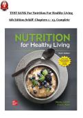 TEST BANK For Nutrition For Healthy Living 6th Edition Schiff Chapters 1 - 13&comma; with Correct Answers