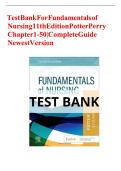 Test Bank for Fundamentals of Nursing 11th Edition by Patricia A&period; Potter &vert; Verified Questions & Answers &vert; Latest 2026 Updates