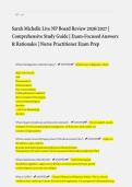 Sarah Michelle Live NP Board Review 2026&sol;2027 &vert; Comprehensive Study Guide &vert; Exam-Focused Answers & Rationales &vert; Nurse Practitioner Exam Prep