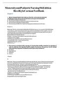 Test Bank for Maternity and Pediatric Nursing 5th Edition &ndash; Ricci&comma; Kyle&comma; Carman &ndash; Verified Questions & Answers &lpar;PDF&rpar;