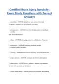 Certified Brain Injury Specialist  Exam Study Questions with Correct  Answers 