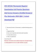 NYC NYCHA Thermostat Repairer  Examination Full Practice Questions  And Correct Answers &lpar;Verified Answers&rpar;  Plus Rationales 2026 Q&A &vert; Instant  Download Pdf 