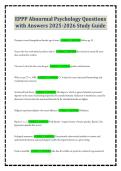 EPPP Abnormal Psychology Questions with Answers 2025-2026 Study Guide