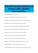 SPTE 440 Final Exam Questions and Answers &vert; 2025 &vert; Verified &vert; Guaranteed Pass