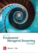 Test Bank for Fundamental Managerial Accounting Concepts 9th Edition &ndash; Thomas P&period; Edmonds et al&period; &vert; Latest Update 2026 &vert; Exam Prep &vert; A&plus; Rated