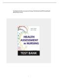 TEST BANK Health Assessment in Nursing &lpar;7TH&rpar; by Janet R Weber & Jane H Kelley Chapters 1-34 UPDATED&vert; Latest Practice Exam 100&percnt; Veri&filig;ed Answers